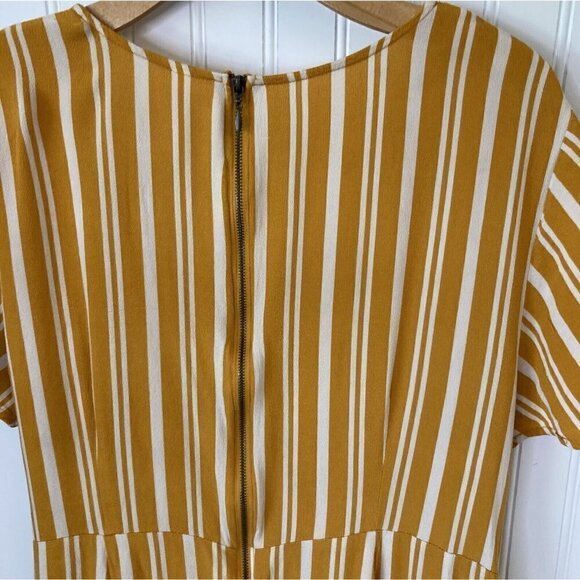 Xhilaration Womens XXL Faux Wrap Sunflower Yellow White Striped Ruffle Hem Dress - Picture 6 of 12